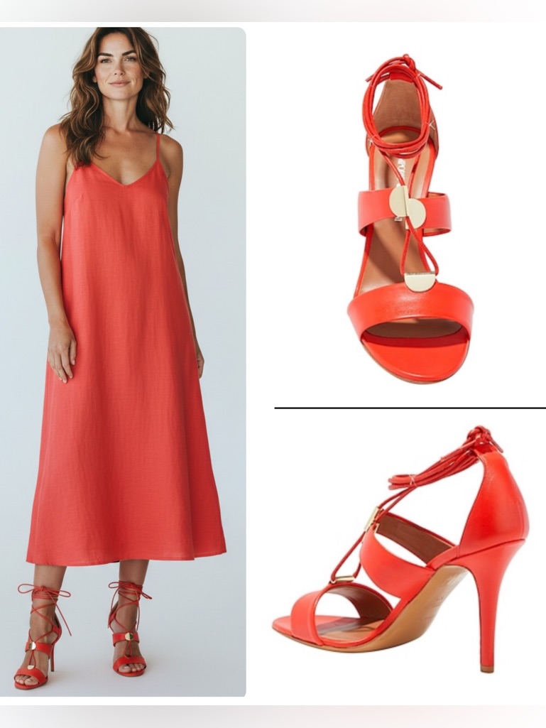 Emporio Armani Deep Orange Strappy Lace-Up High Heel Sandals Shoes Nwob $615